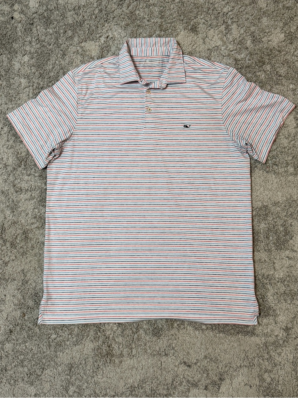 Vineyard Vines OTG Sankaty Polo Mens L Striped Performance Golf Shirt 92/8